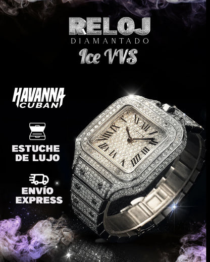 Reloj diamantado ICE VVS - HAVANNA CUBAN